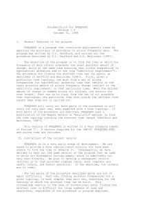 Documentation for FREQPARS Release 1.0 October 31, 1988 I