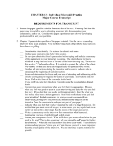 Requirements for Transcript II to get this on one page, I used 10point