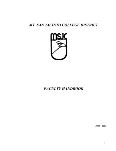 faculty handbook - MSJC - Mt. San Jacinto College