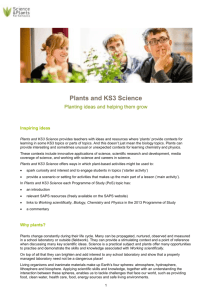 Plants and KS3 Science - Science and Plants for Schools