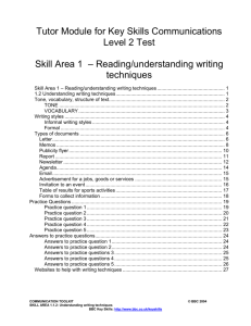 Reading / understanding writing techniques