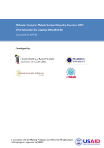 Molecular Testing for Malaria: Overview of Standards