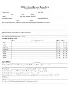 Child/Adolescent Personal History Questionnaire
