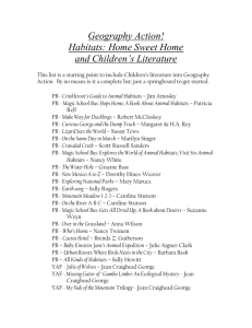 Habitats: Home Sweet Home