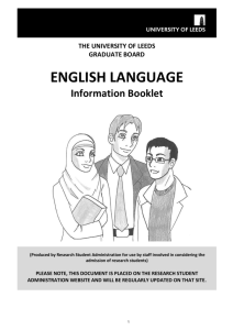English language information booklet