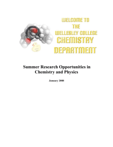 Summer Research Opportunities in Chemistry and Physics