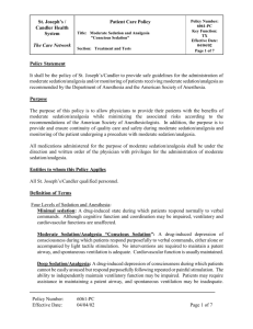 Moderate Sedation and Analgesia