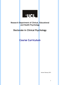 The aim of this module is to enable trainees to psychologically