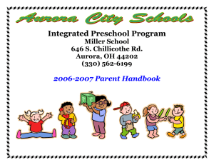 Integrated Preschool Program Miller School 646 S. Chillicothe Rd
