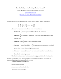 Problems associated with the teaching of fraction concepts
