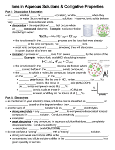 Ions in Aqueous Solutions & Colligative Properties