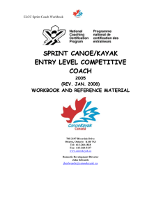 CKC Sprint canoe-kayak entry level competitive coach handbook