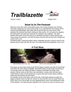 Oct. 2013 - Vol #2 - Issue #1 - Sault Trailblazers Snowmobile Club