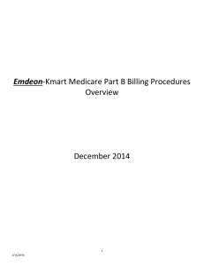 OmniSYS-Kmart Medicare Part B Billing Procedures