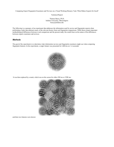 The following is a summary of the fingerprint recognition test