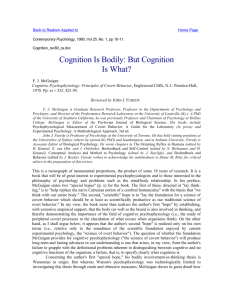 Cognition Is Bodily: But Cognition