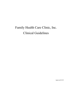 Clinical Guidelines - Family Health Care Clinic