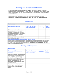 Training and Competence Audit Checklist