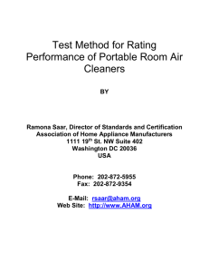 (EPA) Room Air Cleaner Energy Star program.