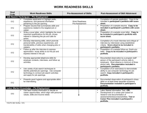 WORK READINESS SKILL ATTAINMENT