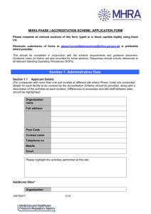 phase I accreditation scheme application form