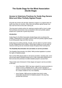 Access to vets practices for guide dog owners and visually impaired