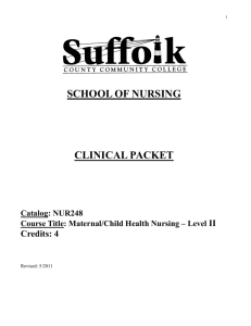 NUR248Clinical Packet Fall 2011 - Suffolk County Community College