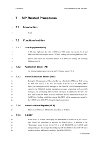 7 SIP Related Procedures