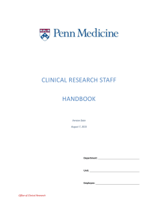 Clinical Research Handbook - University of Pennsylvania School of