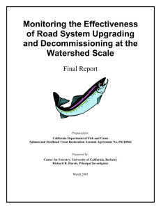 Monitoring the Effectiveness of Road System Upgrading March