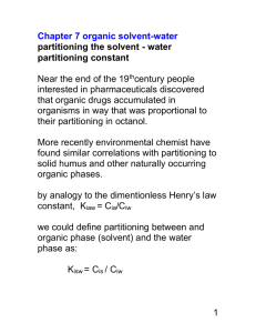 Chapter 7 organic solvent-water partitioning the octanol