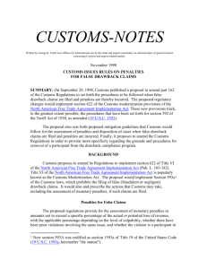 CUSTOMS-NOTES - George R. Tuttle