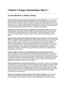 Climate Change Information Sheet 1