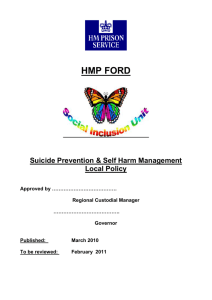 Diversity, Disabilities and Suicide Prevention Policies at HMP Ford