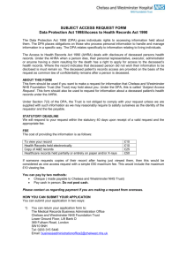 C&W Access to Health Records SAR application form
