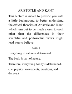 KANT - ARISTOTLE lecture