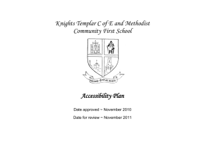 Date approved ~ November 2010 - Knights Templar First School