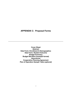 APPENDIX C: Proposal Forms - Maryland Higher Education