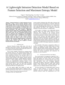 IV. Intrusion Detection Based on Maximum Entropy Model