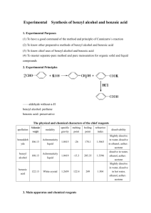 Experimental Synthesis of benzyl alcohol and benzoic acid