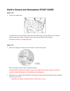 Earth`s Oceans and Atmosphere STUDY GUIDE 8.10B 1. Look at the