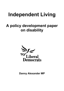 Independent Living Policy development paper