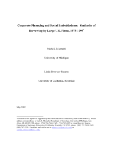 Corporate Financing and Social Embeddedness: Similarity of