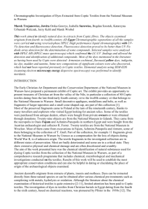 Chromatographic Investigation of Dyes Extracted from Coptic