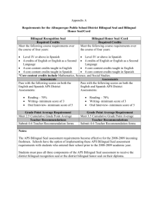 Bilingual Seal Criteria - Albuquerque Public Schools