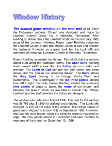 Window history - St. Peter Lutheran Church