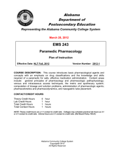 EMS 243 - Paramedic Pharmacology