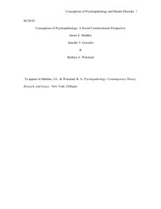 Conceptions of Psychopathology: A Social Constructionist Perspective