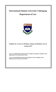 Jurisprudence (Law-1101) - International Islamic University Chittagong