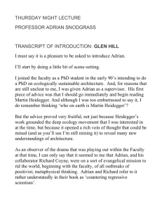 Introduction for Professor Adrian Snodgrass